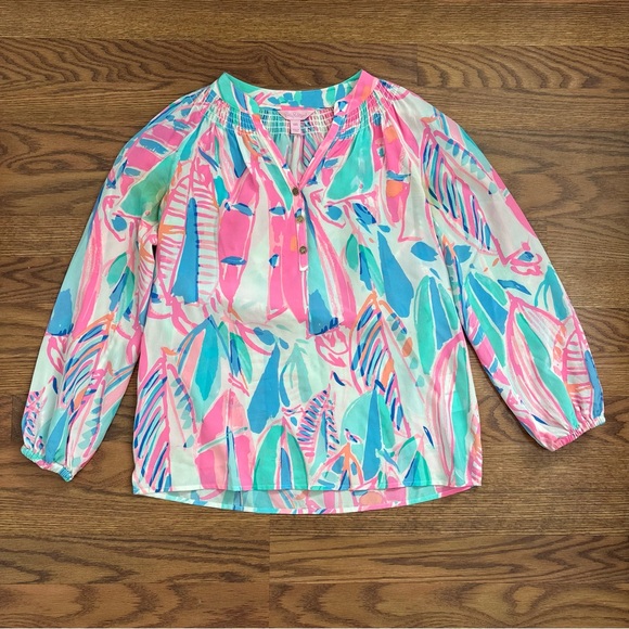 Lilly Pulitzer Tops - Lilly Pulitzer Elsa silk top